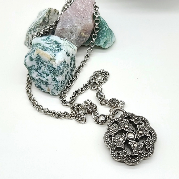 Brighton "PACIFIC HEIGHTS" Detailed Crystal Marcasite Reversible Pendant! 👑 - Picture 5 of 11